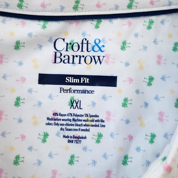 Palm Tree Croft & Barrow Performance Shirt XXL - Picture 2 of 4
